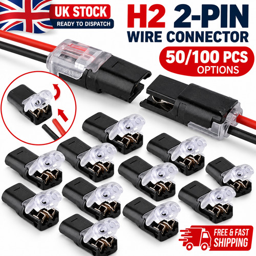 100pcs 2pin plug in wire - h2,